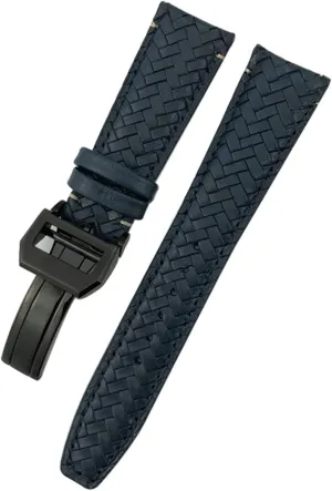 For IWC Portugieser Big Pilot IW377714 IW394005 Leather Watch Strap Blue Wristband 20mm 21mm 22mm Premium Cowhide Strap