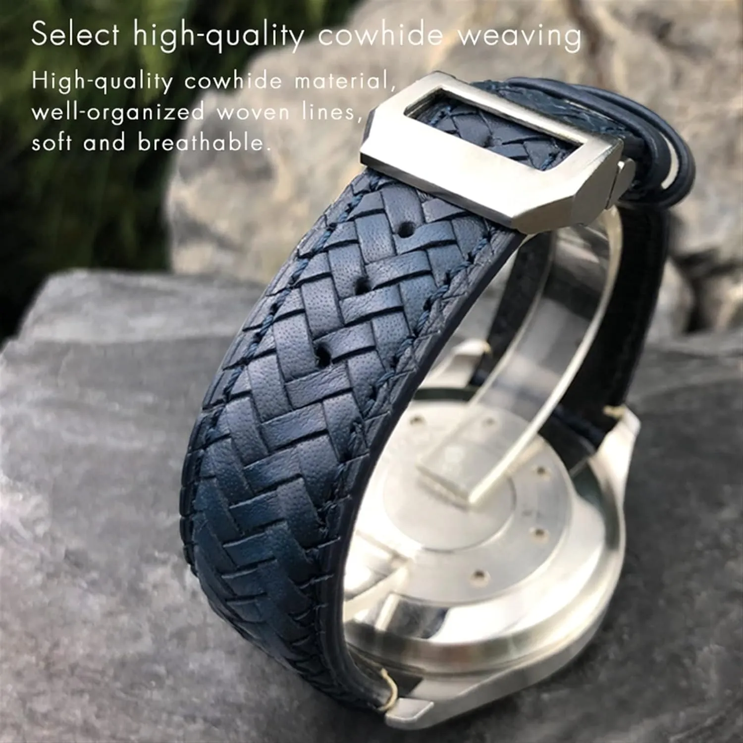 For IWC Portugieser Big Pilot IW377714 IW394005 Leather Watch Strap Blue Wristband 20mm 21mm 22mm Premium Cowhide Strap