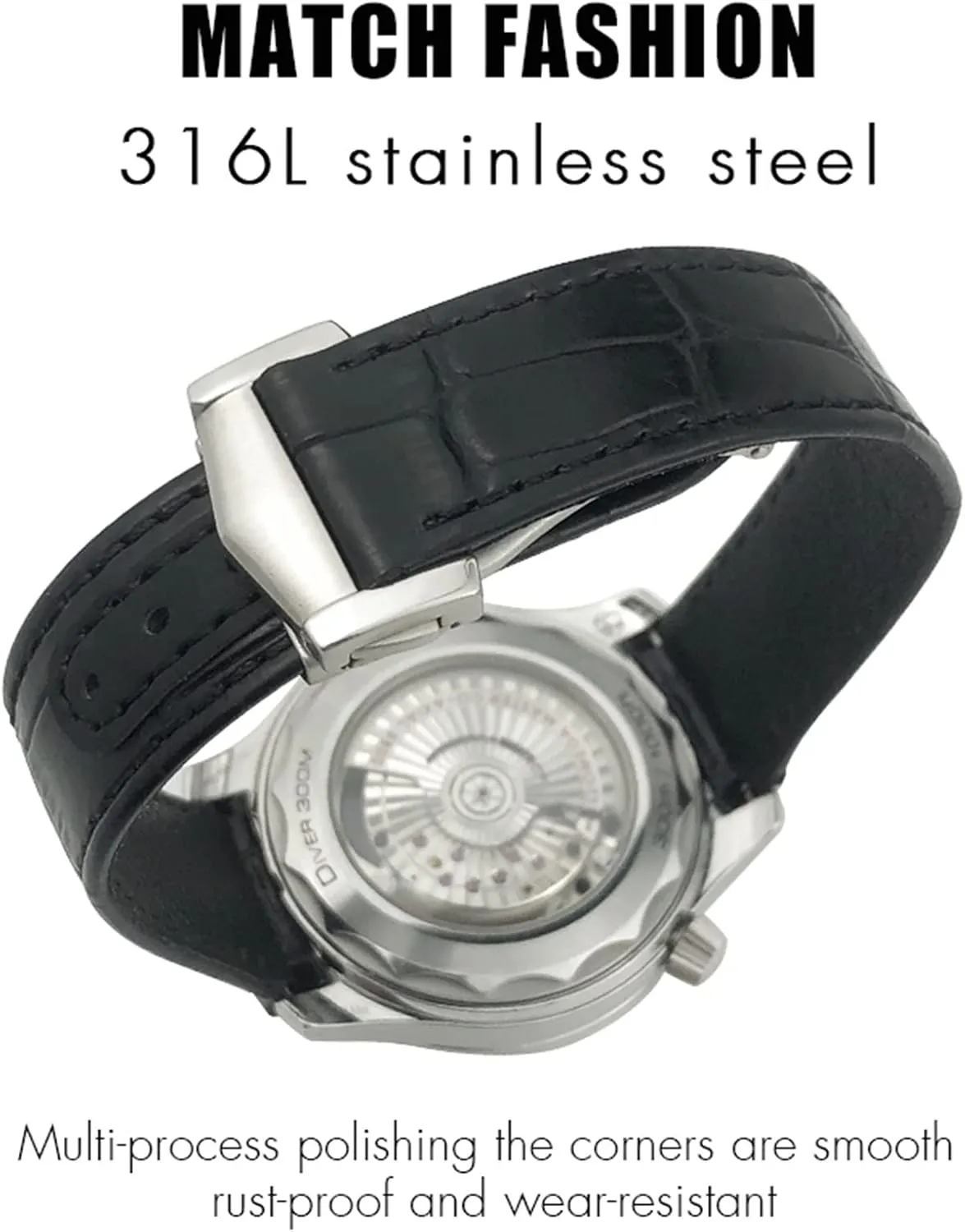 For Omega Seamaster Diver 300 AQUA TERRA AT150 Cowhide Strap Genuine Leather Watchband 19mm 20mm 21mm 22mm Curved End Watch Band