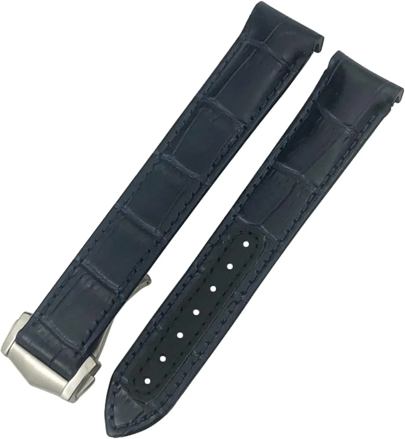 For Omega Seamaster Diver 300 AQUA TERRA AT150 Cowhide Strap Genuine Leather Watchband 19mm 20mm 21mm 22mm Curved End Watch Band