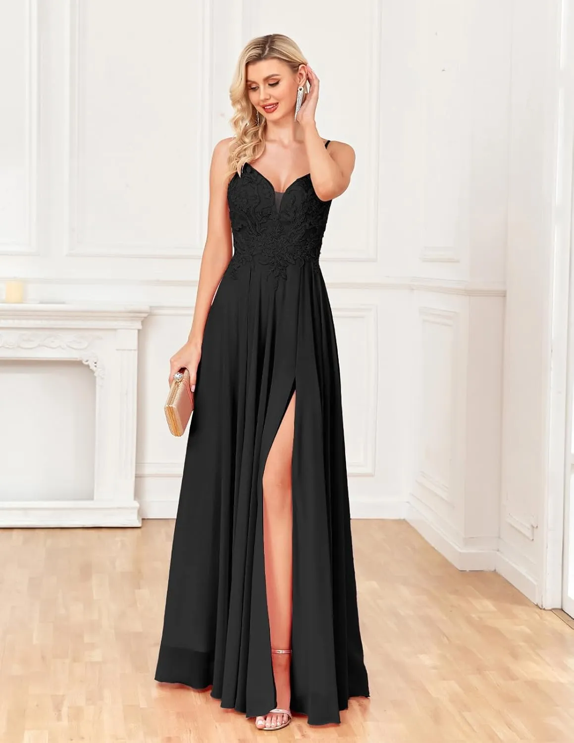 ForElise Beach Wedding Dresses for Bride 2025 Spaghetti Straps Lace Appliques Long Bridal Gown