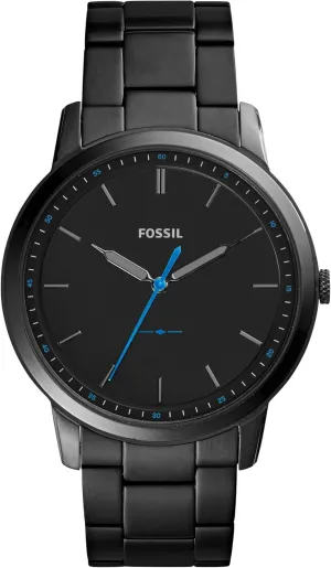 Fossil Men's Minimalist Quartz Stainless Steel and Leather Three-Hand Watch