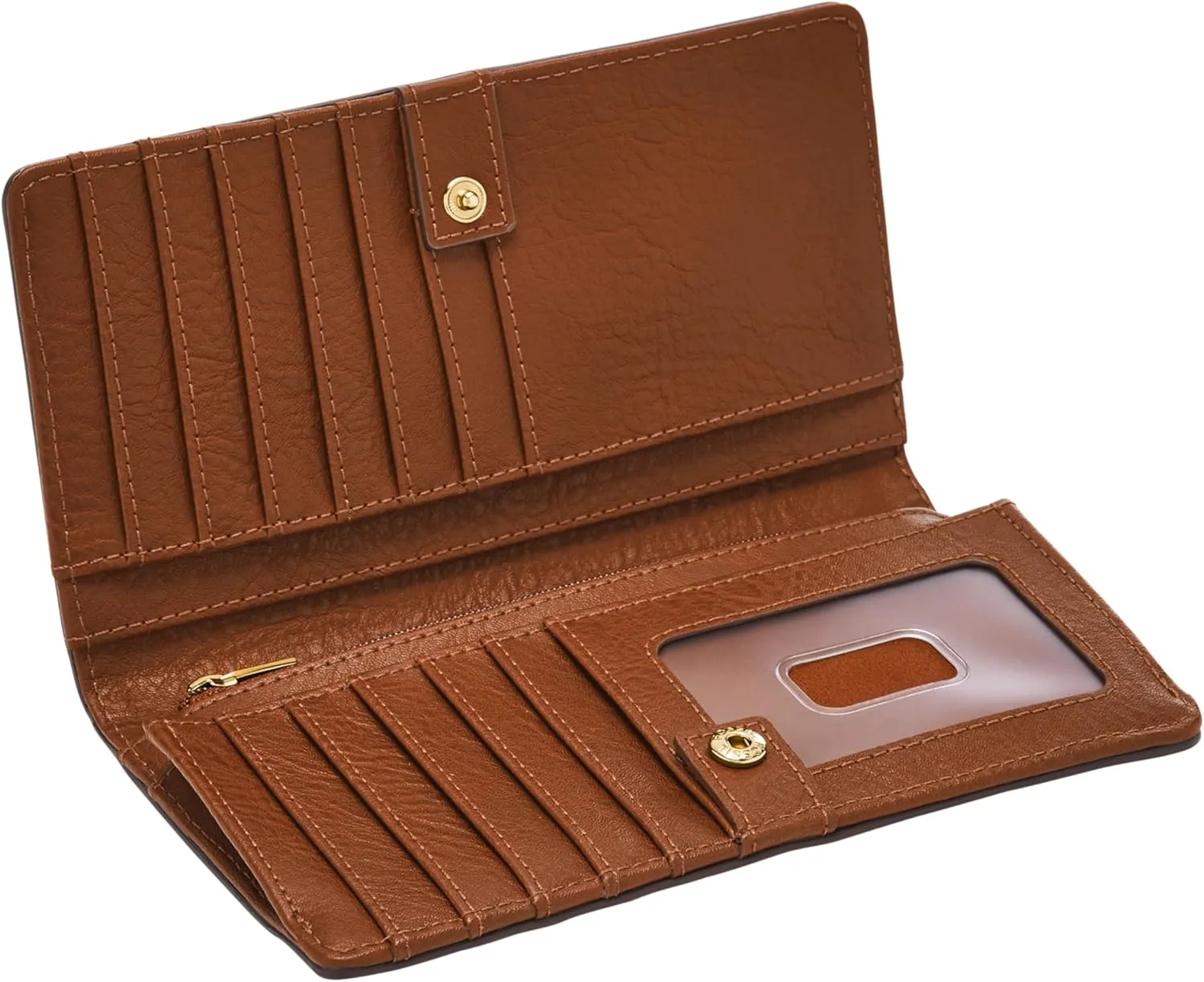 Fossil Women's Liza Leather Wallet Slim Minimalist Bifold, Brown (Model: SL7891G200)