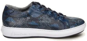 FRANCO CUADRA Men Sneakers in Genuine Python Leather Blue