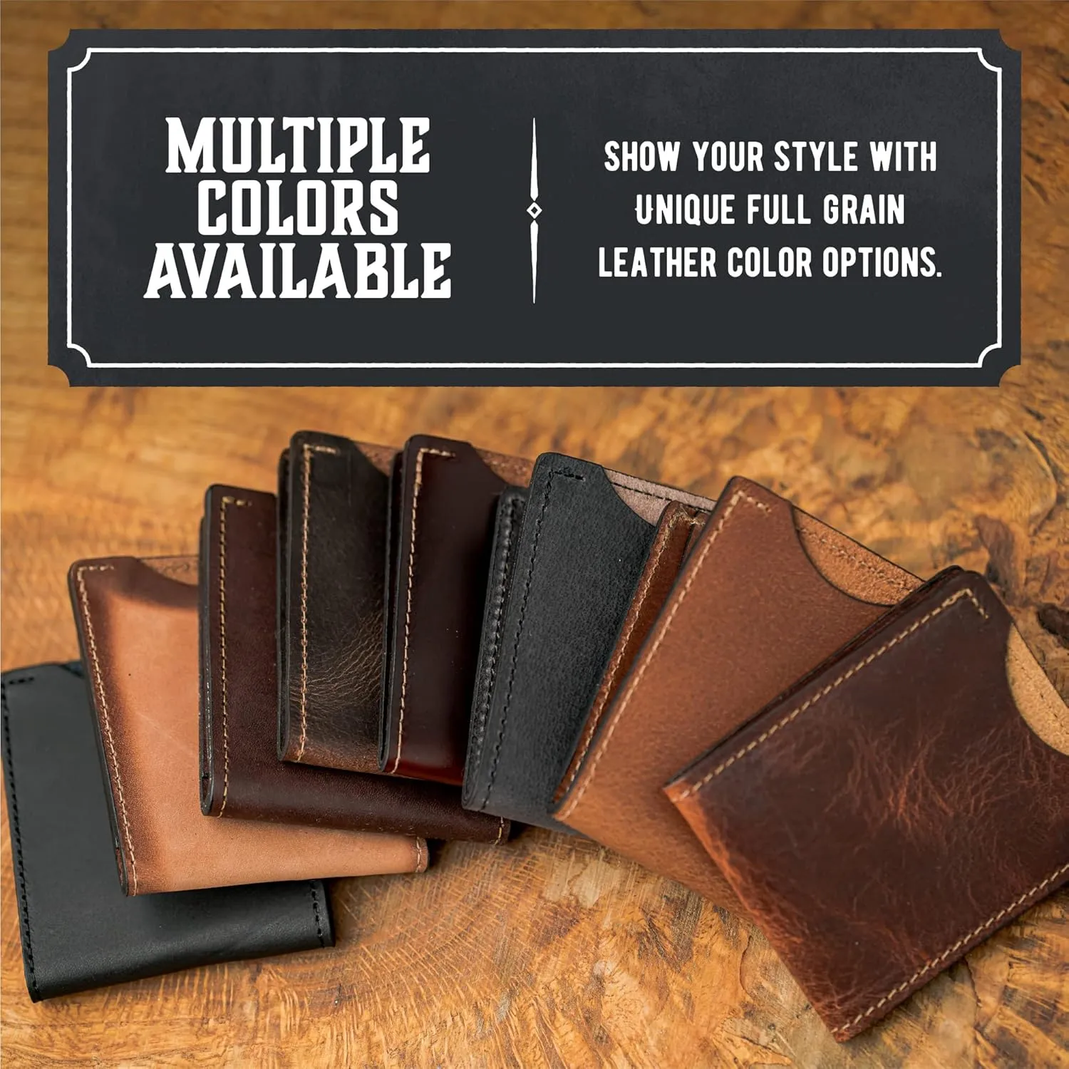 Front Pocket Slim Bifold Wallet for Men | Made in USA | Premium Full Grain Leather Men’s Wallet with Minimalist Design | Charred Oak