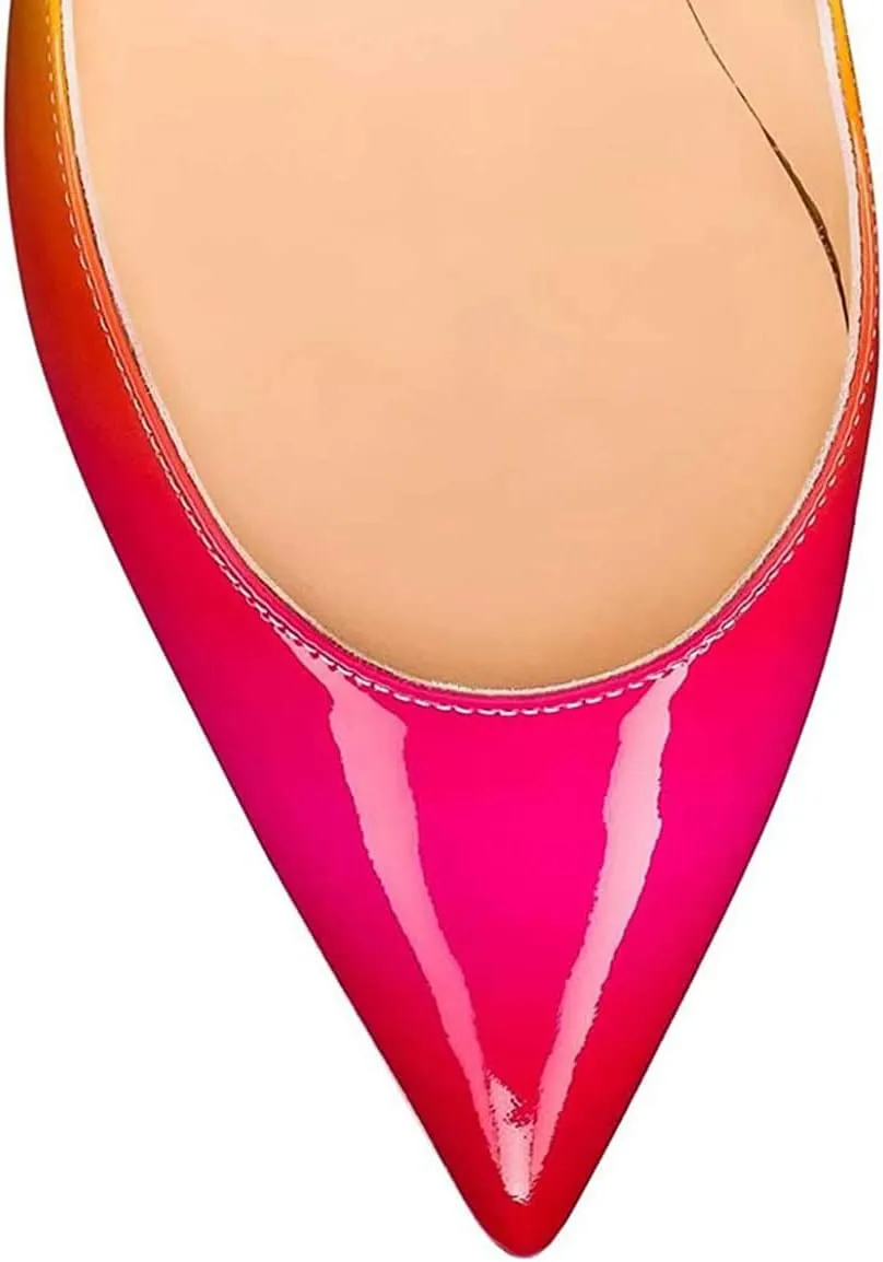 FSJ Slip On Pearl Beaded High Heel Slip On Pump Pointed Toe Mirror Effect Classic Party Club Shoe for Women 4-15 US