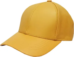 Genuine Cowhide Leather Adjustable Baseball Cap Made in USA
