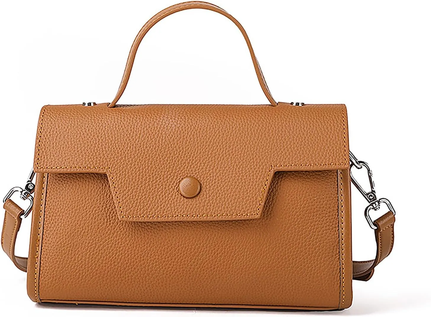 Genuine Leather Satchel for Women - Crossbody Bag with Adjustable Strap, Simple & Stylish Hand Bag, Vintage Design