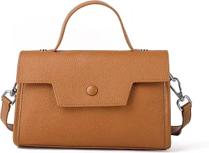 Genuine Leather Satchel for Women - Crossbody Bag with Adjustable Strap, Simple & Stylish Hand Bag, Vintage Design