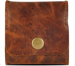 Genuine Leather Squeeze Coin Pouch, Moon Pocket Coin Case, Handmade Vintage Brown Leather Change Holder, Purse Wallet for Men & Women, Small Minimalist Coin Purse, Unisex Leather Coin Wallet