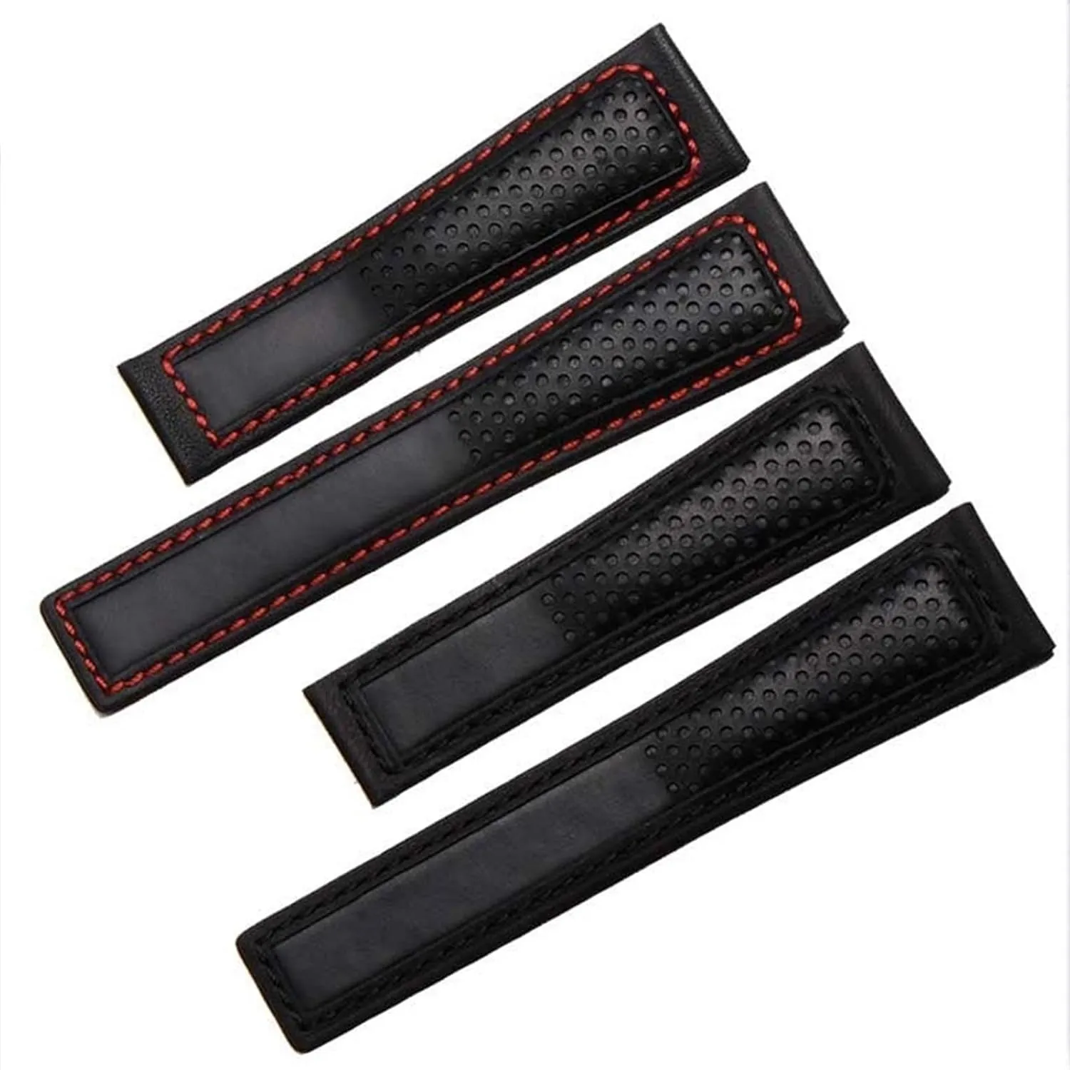 Genuine Leather Strap 22m for tag heuer F1 watchband Red stitches wristwatches band fold buckle leather watch bracelet