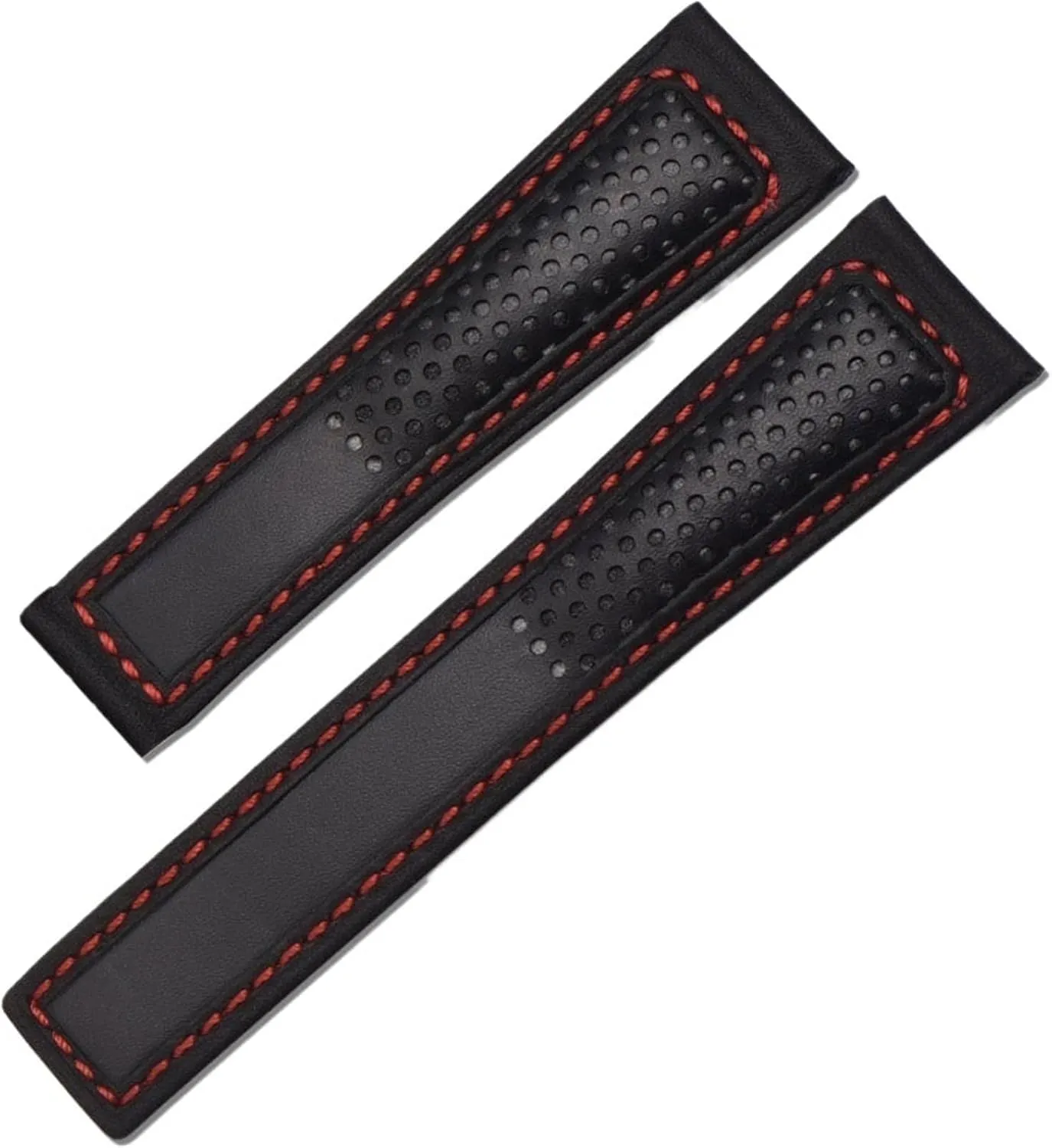 Genuine Leather Strap 22m for tag heuer F1 watchband Red stitches wristwatches band fold buckle leather watch bracelet