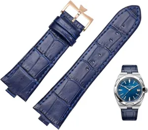 Genuine Leather Watchband For Vacheron Constantin OVERSEAS Series 4500V 5500V P47040 Stainless Steel Buckle Men Watch Strap 25-8mm