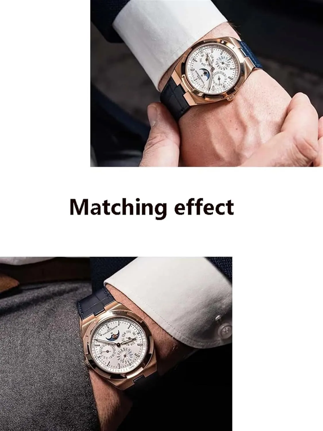 Genuine Leather Watchband For Vacheron Constantin OVERSEAS Series 4500V 5500V P47040 Stainless Steel Buckle Men Watch Strap 25-8mm