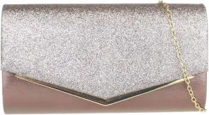 Girly HandBags Womens Glitter Flap Clutch Bag