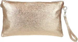 Girly HandBags Womens Italian Snake Skin Metallic Leather Clutch Bag