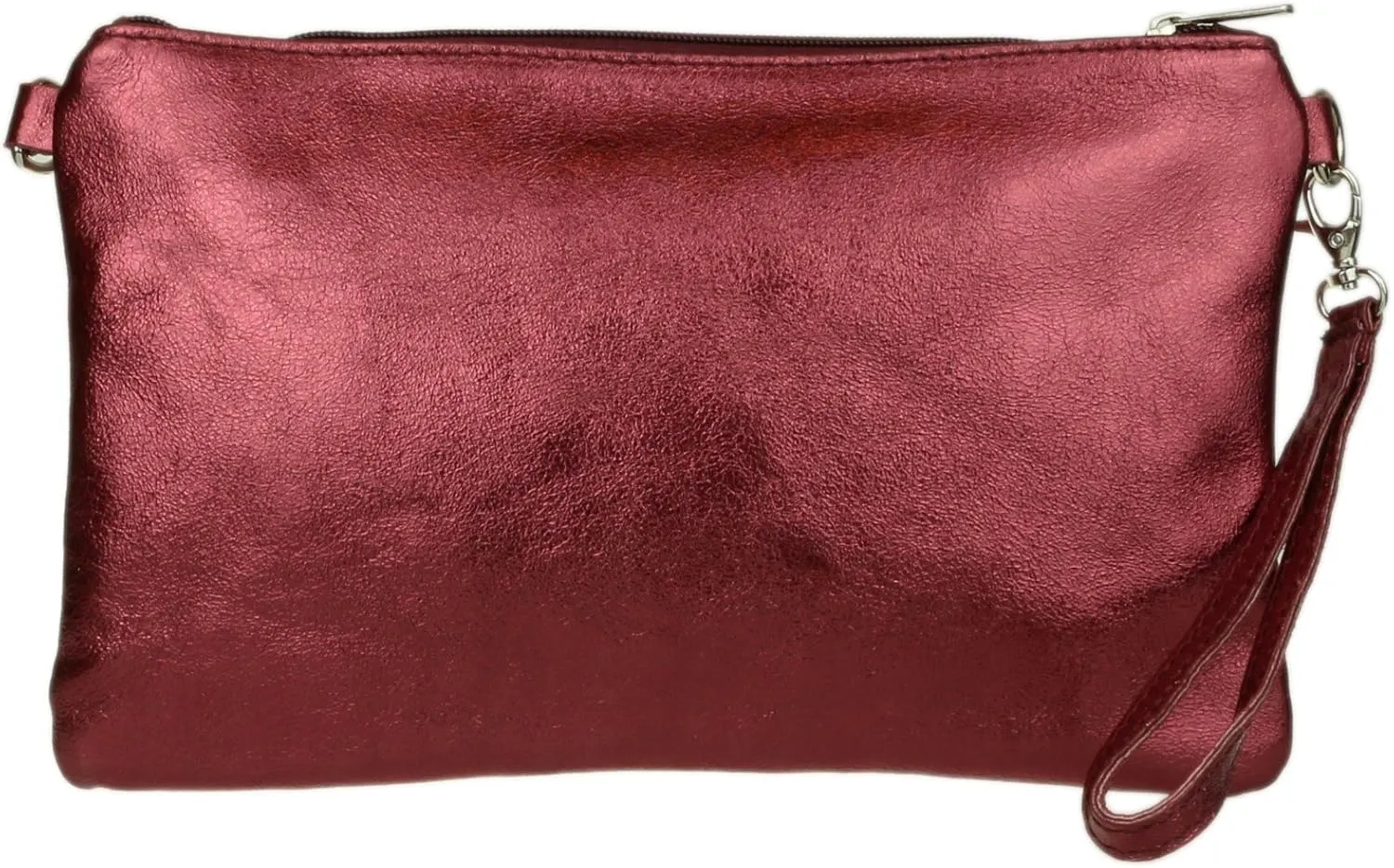 Girly HandBags Womens Italian Snake Skin Metallic Leather Clutch Bag