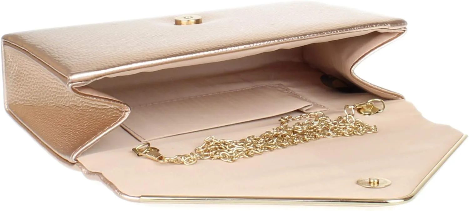 Girly HandBags Womens Metallic Frame Clutch Bag