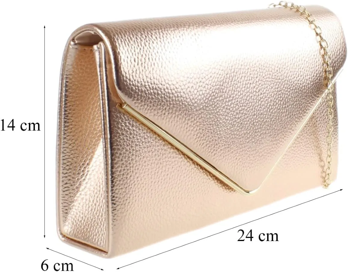 Girly HandBags Womens Metallic Frame Clutch Bag