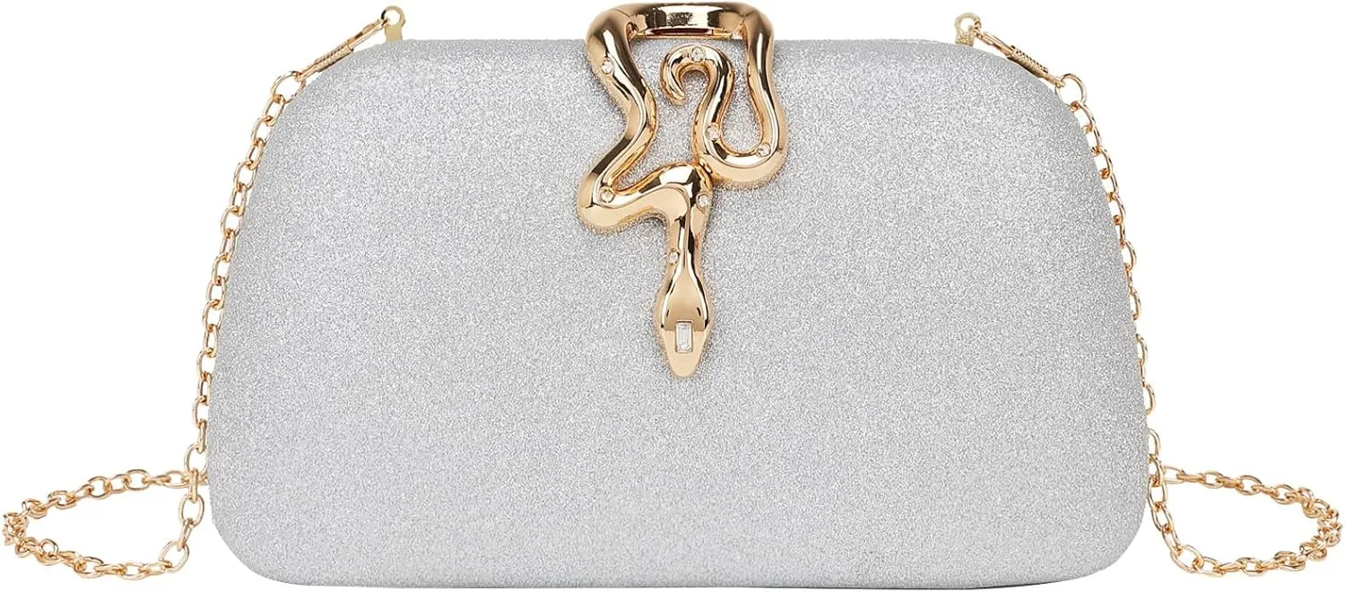 Glitter Clutch for Women, Elegant Evening Purse, Sparkly Wedding Clutch Bag for Parties