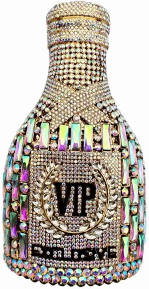 Glitter Women Champagne Bottle Evening Clutch Crystal Purse Cocktail Rhinestone Shoulder Bag Prom Diamond Handbag