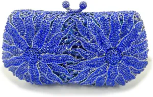 Glitter Women Rhinestone Flower Clutch Purse Diamonds Evening Bag Crystal Wedding Clutch Handbag for Prom Cocktail