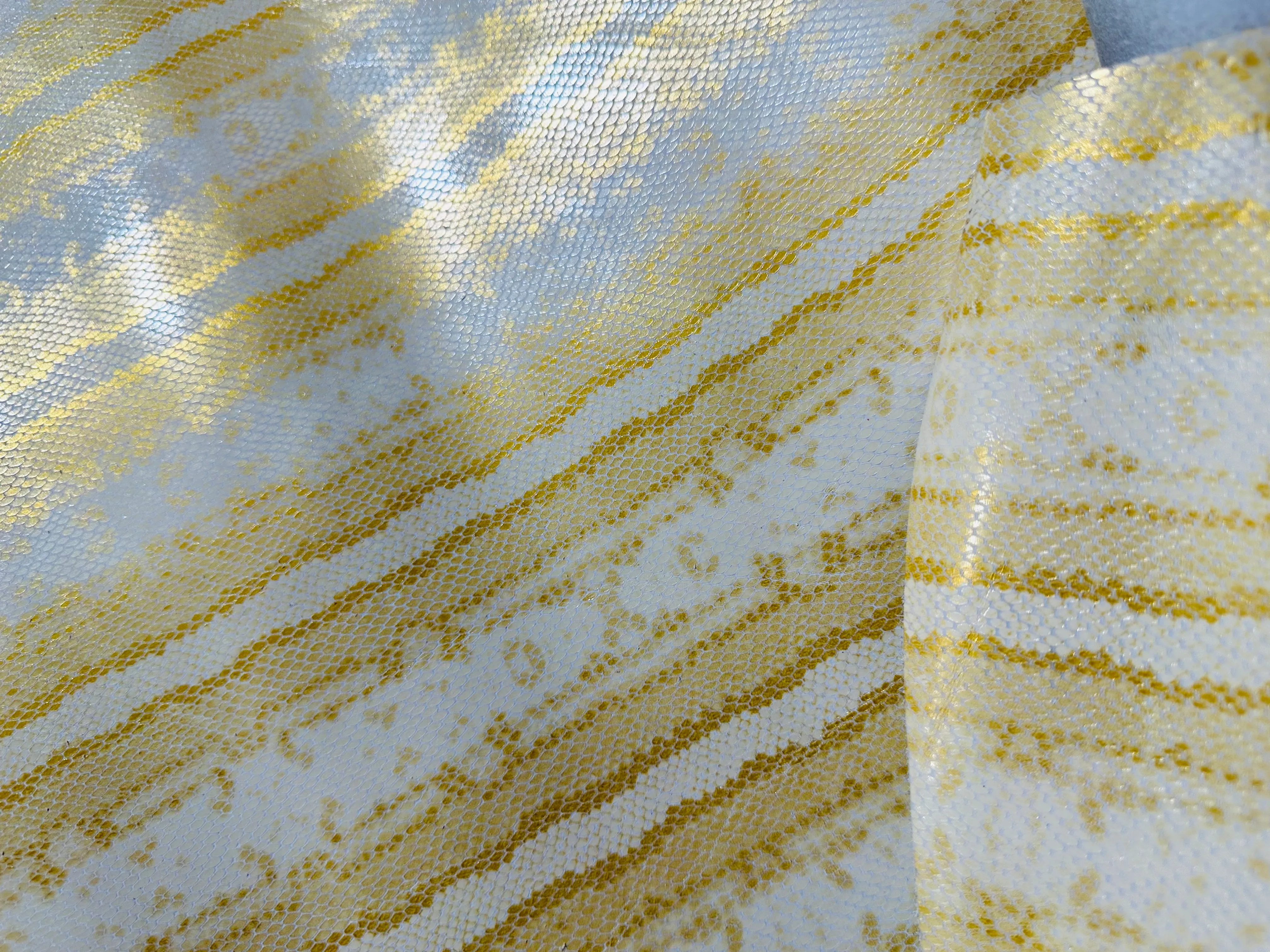 Gold Snakeskin Print Cow Leather