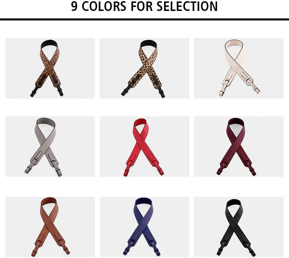 Grain Leather Purse Strap Adjustable Crossbody Replacement Straps for Handbags Monk Head Screws Detachable Gunblack Clasps Long Brown
