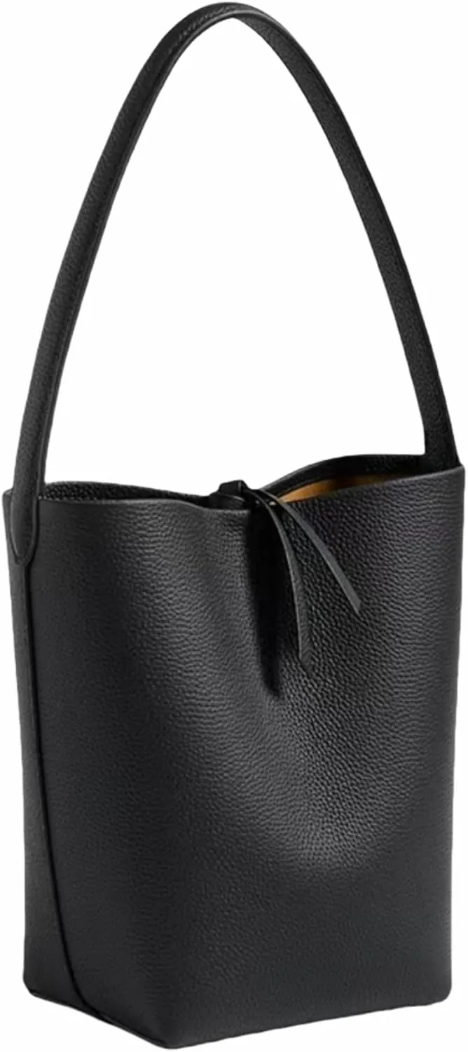 Handcrafted Leather Bucket Bag, First Layer Pebble-grained Carfskin