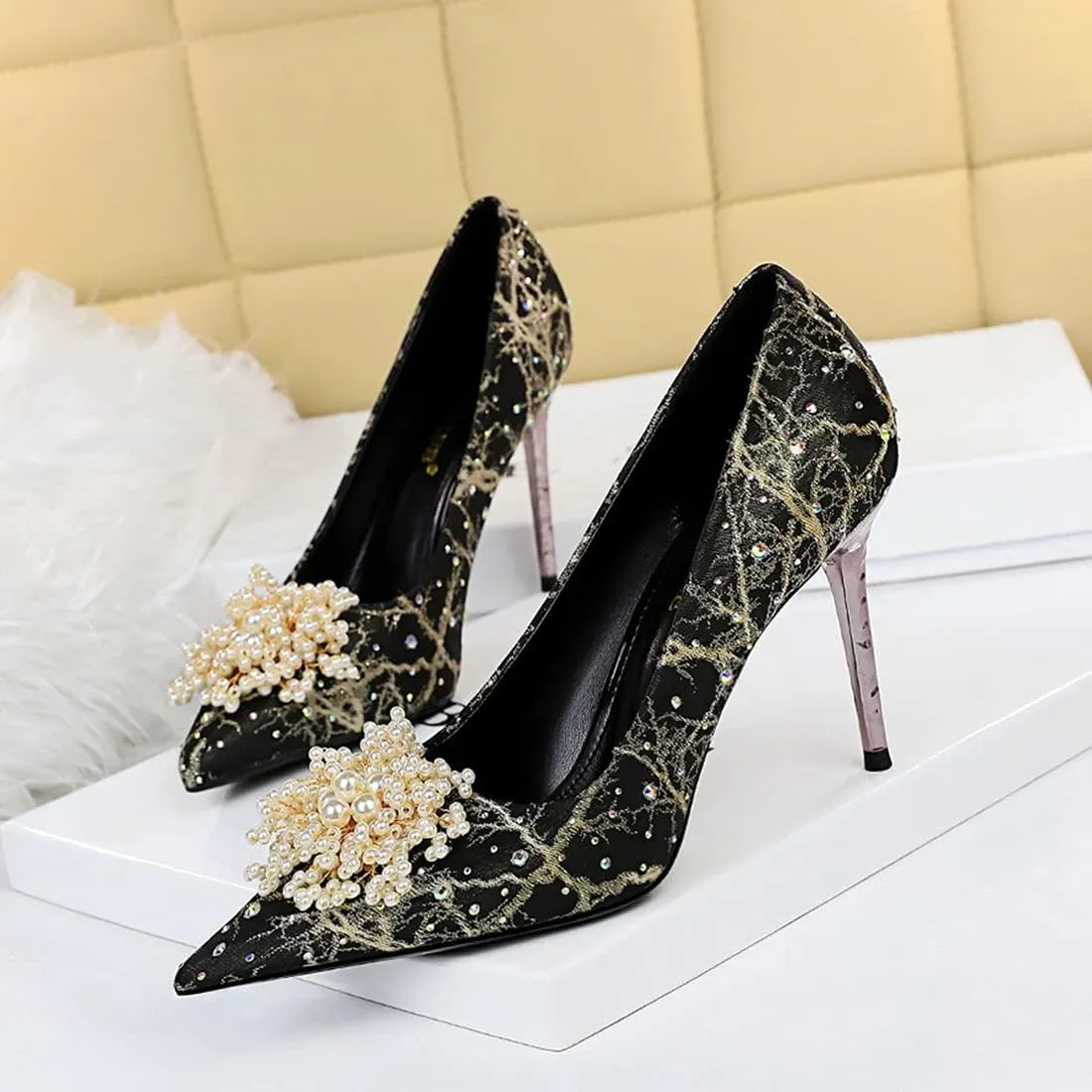 Hanfike Shoes for Women Wedding Guest High Heel Evening Party Pumps