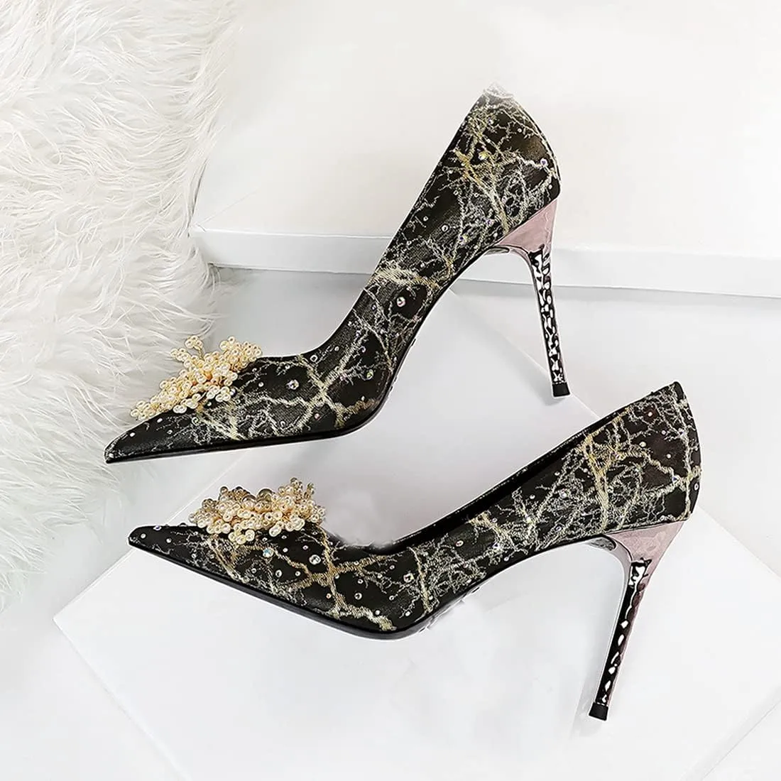 Hanfike Shoes for Women Wedding Guest High Heel Evening Party Pumps