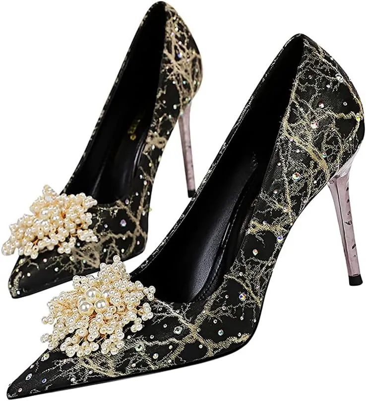 Hanfike Shoes for Women Wedding Guest High Heel Evening Party Pumps