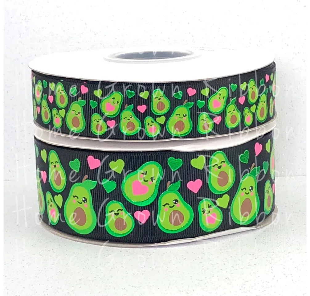 Happy Avocado's USDR Grosgrain Ribbon - Black - 7/8" - 1.5" - Avocado Collection