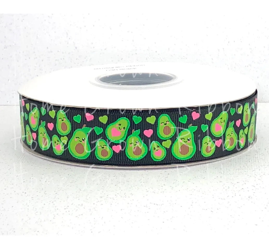 Happy Avocado's USDR Grosgrain Ribbon - Black - 7/8" - 1.5" - Avocado Collection