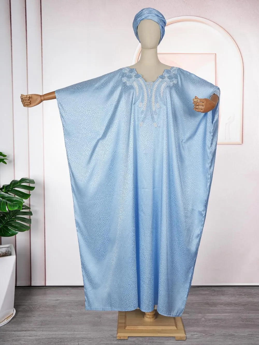 HD African Dresses for Women Fashion Beading Rhinestone Kaftan Maxi Dress