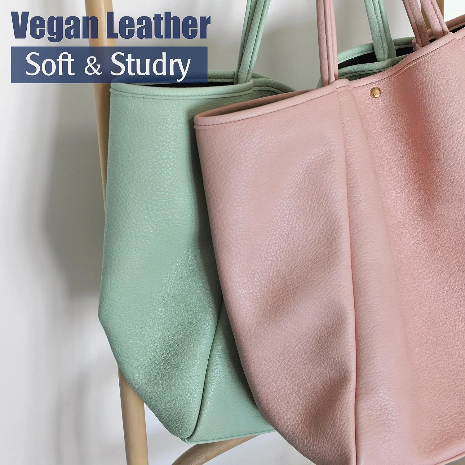 HOXIS Oversize Pu Leather Tote Women Weekender Bag Shopper Handbag Travel Purse