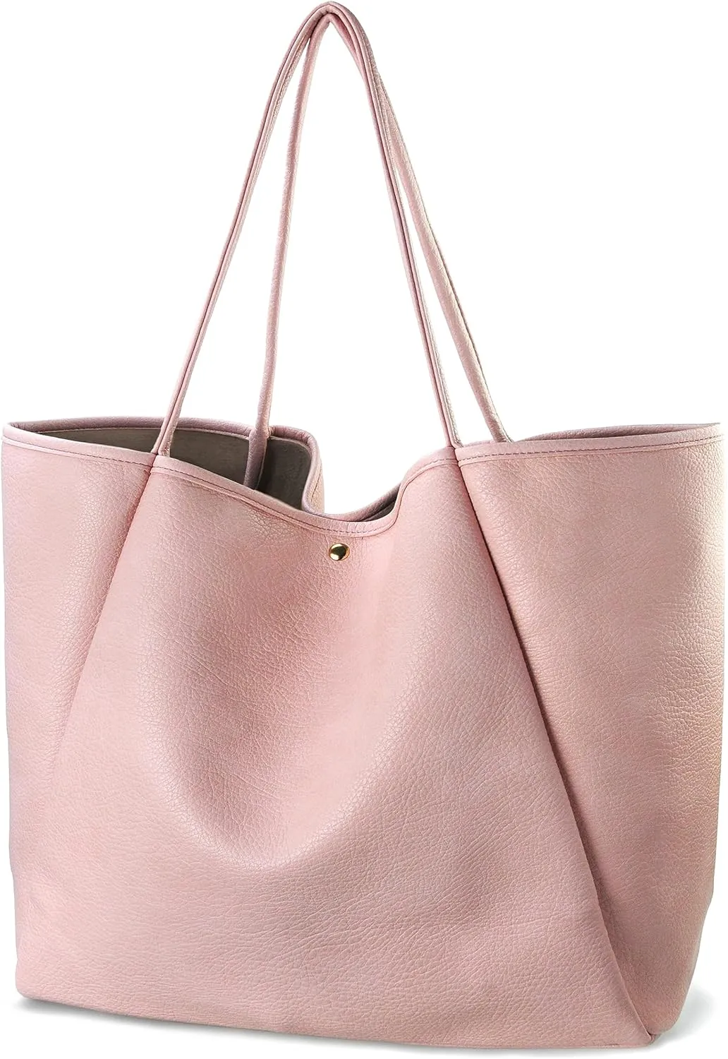 HOXIS Oversize Pu Leather Tote Women Weekender Bag Shopper Handbag Travel Purse