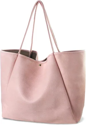 HOXIS Oversize Pu Leather Tote Women Weekender Bag Shopper Handbag Travel Purse