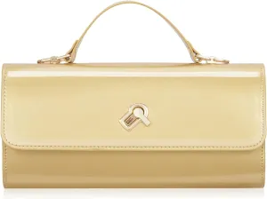 Huralona Women Metallic PU Leather Evening Clutch Purse Square Box Handbag Crossbody Shoulder Bag with Twist Lock Closure