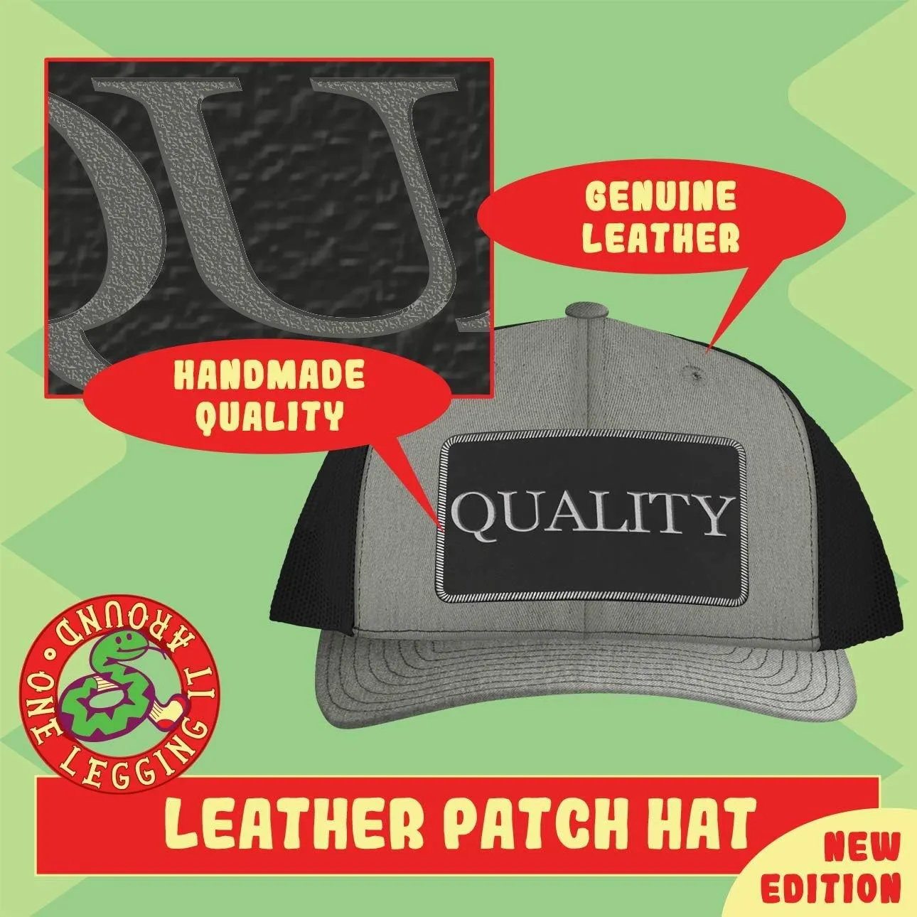 I Miss Jumping Off A Cliff - Leather Black Patch Engraved Trucker Hat