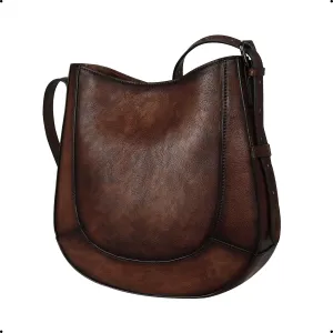 Iswee Real Leather Purses for Women Shoulder Bag Fashion Casual Bucket Bag Ladies Handbags