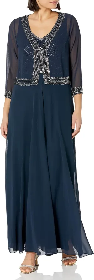 J Kara Women's Beaded Jacket Dress