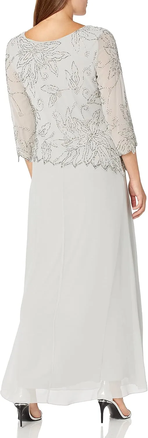 J Kara Women's BOAD Neck Asymetrical Beaded Dress