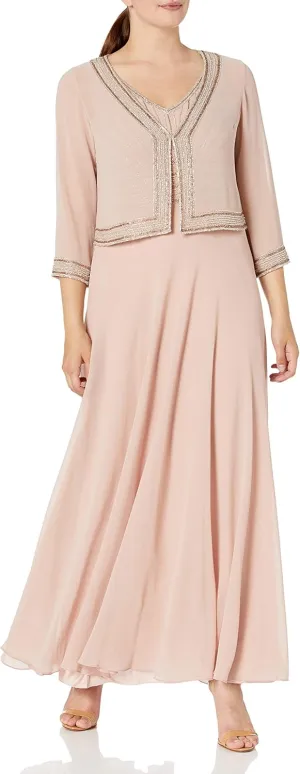 J Kara Women's Jacket Dress with Beaded Trim
