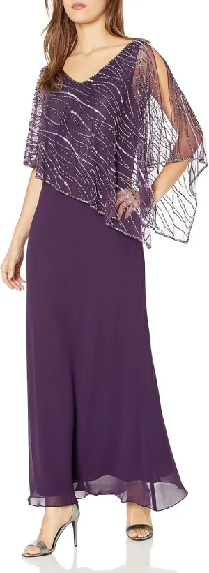 J Kara Women's Petite Capelet Dress