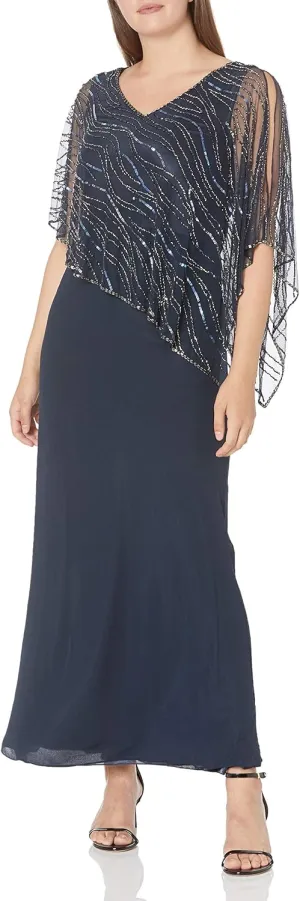 J Kara Women's Petite Capelet Dress