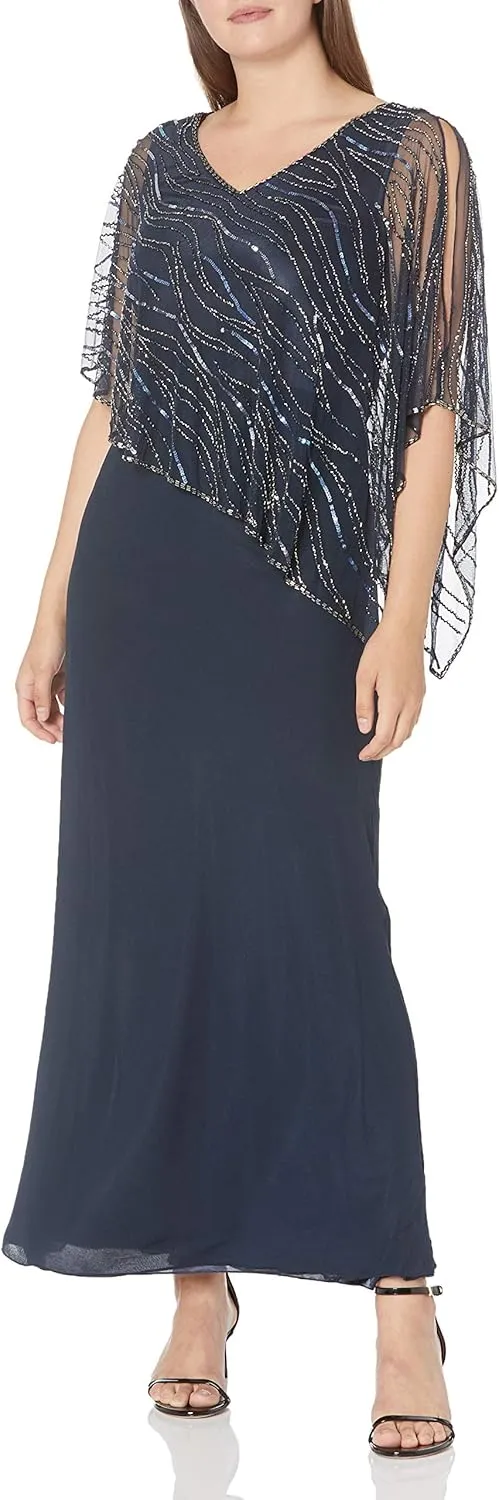 J Kara Women's Petite Capelet Dress