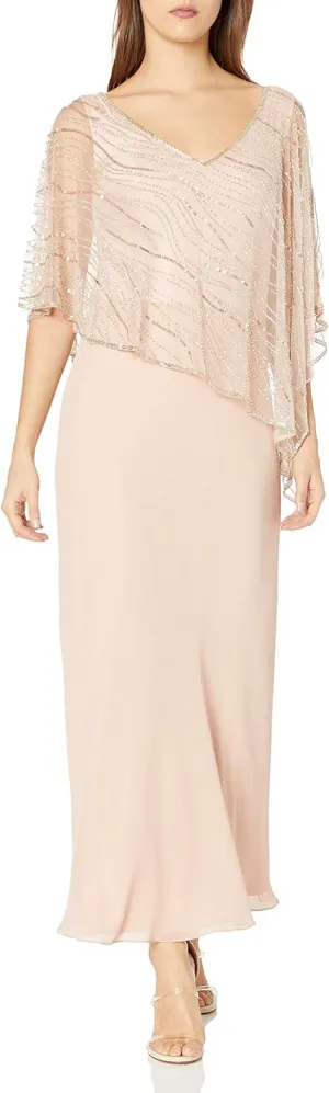 J Kara Women's Petite Capelet Dress