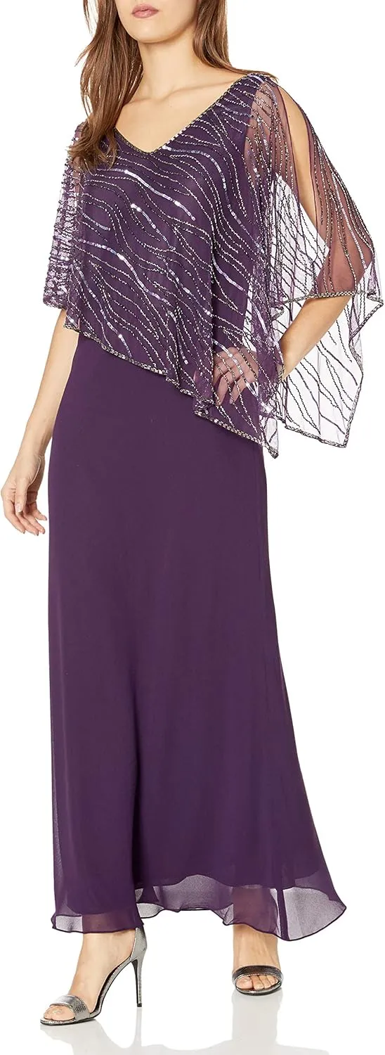 J Kara Women's Petite Capelet Dress