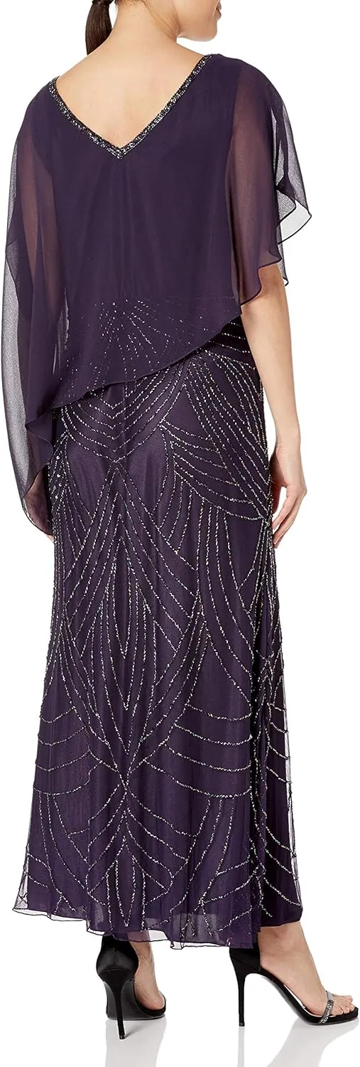 J Kara Women's Pop Over with Beaded Bottom Petite